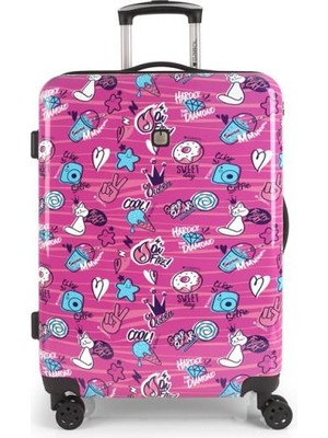 Gabol Trolley Valiz Orta Boy Sticker Pembe GB.234146