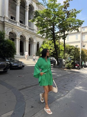 Maggaza Jakarlı Kimono - Şort Takım - Yeşil