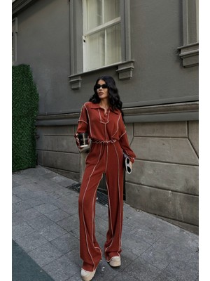 Maggaza Kiremit Şönil Kumaş Biyeli Takım