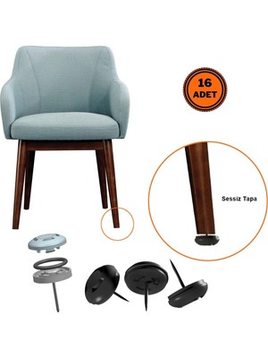 16 Adet Silentplug Sessiz Tapa Masa Sandalye Çivili Polygrid Siyah