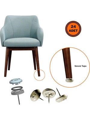 24 Adet Silentplug Sessiz Tapa Masa Sandalye Çivili Polygrid Krem