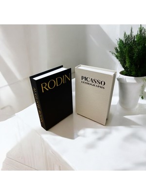 Saccura Decor Rodın & Pıcasso 2li Italyan Kumaş Kaplı Dekoratif Kutu Seti