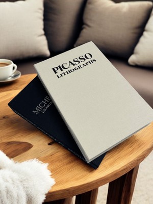 Saccura Decor 2li Kumaş Kaplı Dekoratif Kitap Kutu Seti Picasso & Mıchelangelo Kumaş Kutu Set