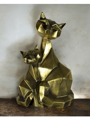 Kubik 2'li Kedi Dekoratif Obje C 4025