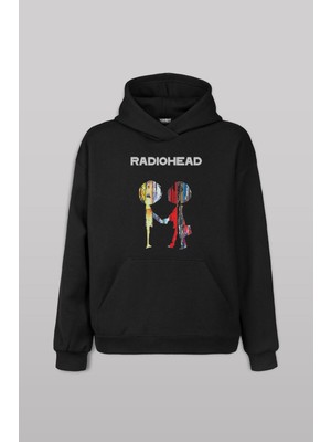 Radiohead Radio Head Logo Thom Yorke Ön Baskılı Sweatshirt Unisex Kapüşonlu Hoodie