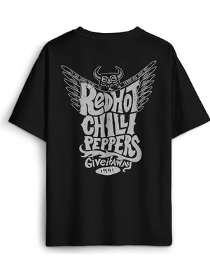 Red Hot Rhcp Rock Müzik Music Sırt Ön Baskılı Oversize Tişört Unisex T-Shirt