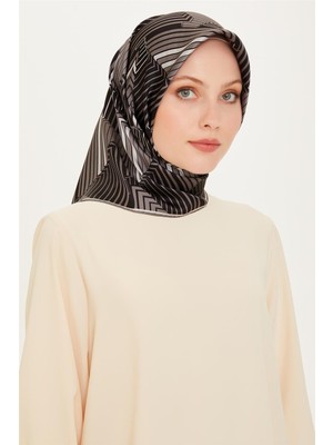 Armine Geometrik Desenli Twill Saf İpek Eşarp 9218D 83 81