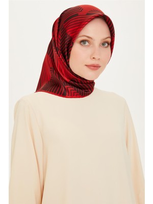 Armine Geometrik Desenli Twill Saf İpek Eşarp 9218D 83 82