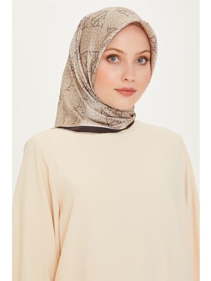 Armine Monogram Desenli Twill Saf İpek Eşarp 9228D 81