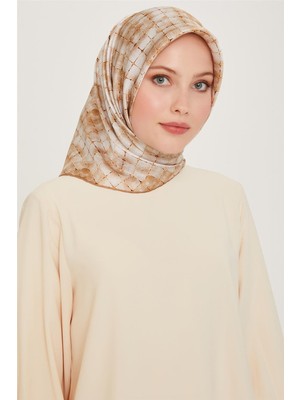 Armine Soyut Desenli Twill Saf İpek Eşarp 9259D 01 86