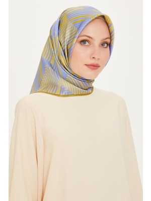 Armine Geometrik Desenli Twill Saf İpek Eşarp 9218D 83 10