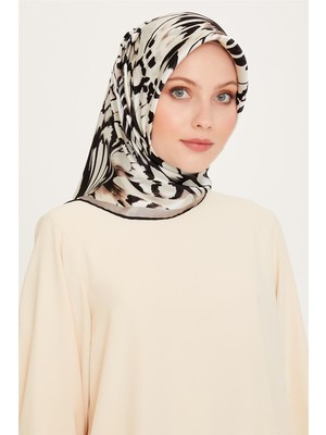Armine Obje Desenli Twill Saf İpek Eşarp 9256D 09