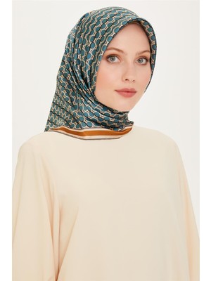 Armine Geometrik Desenli Twill Saf İpek Eşarp 9226D 35