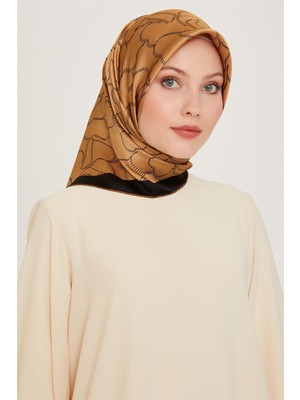 Armine Çiçek Desenli Twill Saf İpek Eşarp 9222D 01