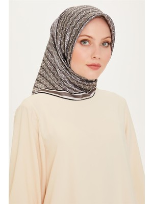 Armine Geometrik Desenli Twill Saf İpek Eşarp 9226D 81