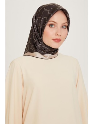 Armine Çiçek Desenli Twill Saf İpek Eşarp 9222D 87