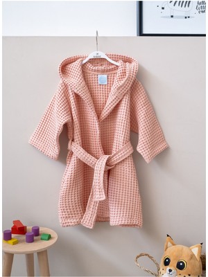 Barine Waffle Pike Dokulu Bebek ve Çocuk Bornozu Pembe