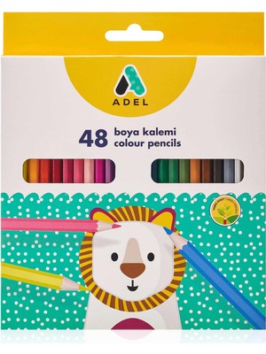 Adel Karton Kutu Kuru Boya Kalemi 48 Li Tam Boy