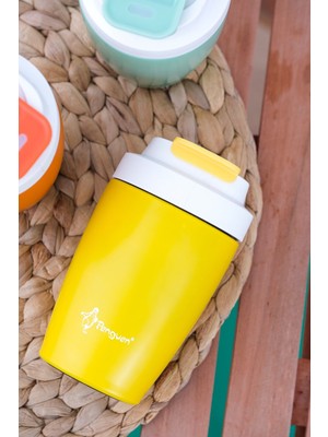 Penguen Termos Mug Sızdırmaz 400 ML - Çift Çidarlı Paslanmaz Çelik, Pipetli ve Doğrudan İçme Kapaklı