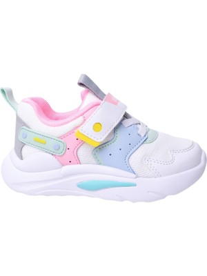 Vicco Beyaz Spor Ayakkabı Erkek Çocuk İçin Rahat Taban ve Düz Topuklu Tasarım