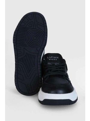 Lufian Mark Erkek Deri Sneaker Ayakkabı Siyah 112230194
