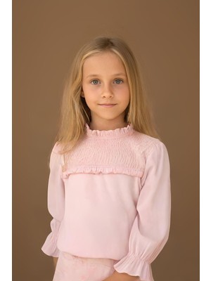 Gipeli Uzun Kollu Pembe Kız Çocuk Tshirt