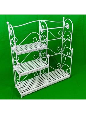 Ferforje Baharatlık 3katlı Havluluklu Siyah ve Beyaz