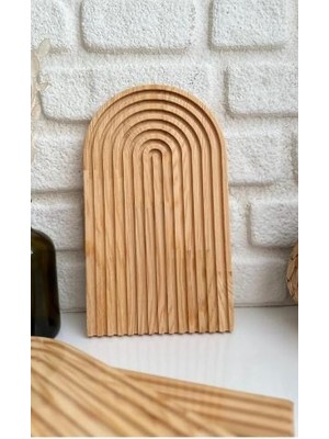 Ahşap Oymalı Gökkuşağı Dekoratif Sunum Tahtası / Natural