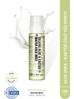 Orjena Aloe & Cactus Water Yz Spreyi 125ml Hassasiyet Fiyat