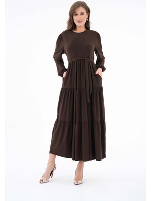 3 Boğumlu Cepli Sandy Elbise