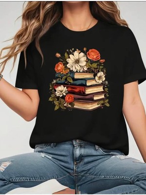 Medinenur Kitap Baskılı Basic T-Shirt