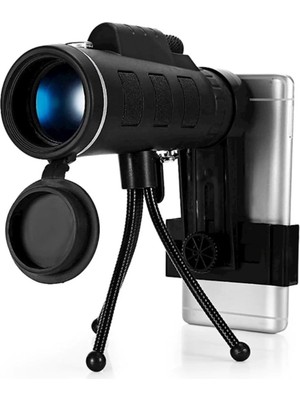 Monozone 40X60 Dürbün Ultra Zoom Monoküler Teleskop El Dürbünü 8000MT Pusula Tripot Telefon Tutucu