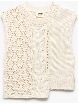 Koton Bisiklet Yaka Örgü Detaylı Basic Triko Süveter