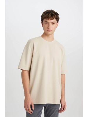 Defacto  Bej Erkek T-Shirt X3926AZ/BG757