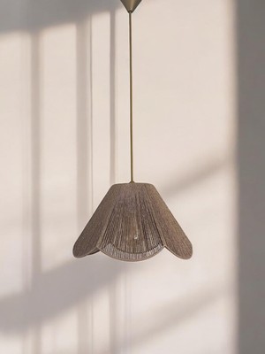 Hasır El Yapımı Bohem Çiçek Şekilli Rustik Avize