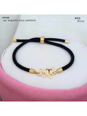 14 Ayar Altın Plakalı Astroloji Burçlar Sembolü ve Kuş Figürlü Bileklik, Gökyüzünün Rehberliğini Yansıtan, Siyah Örgü Det Ayıyla Gençlere Özel Şık Bir Hediye!