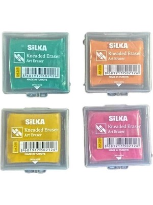 Silka Renkli Hamur Silgi 4'lü Set 4 Farklı Renk Tek Ebat Kırtasiye Ürünü