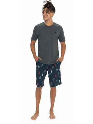 U.S. Polo Assn. Erkek Antrasit Melanj Şort Takım