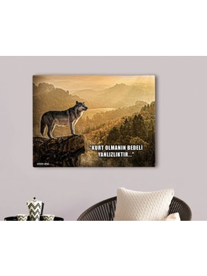Kişiye Özel Kurt Tasarımlı Kanvas Tablo 70X100CM-1