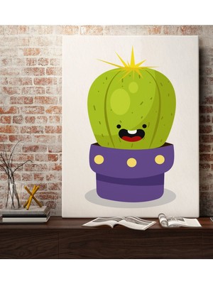 Bk Gift Kaktüs Tasarımlı Kanvas Tablo 70X100CM-17