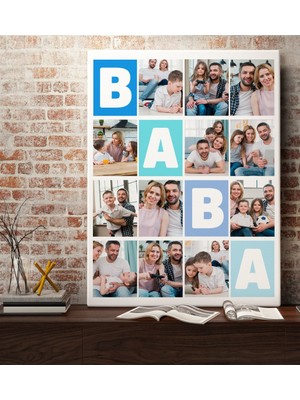 Kişiye Özel Baba Temalı Kanvas Tablo 70X100CM