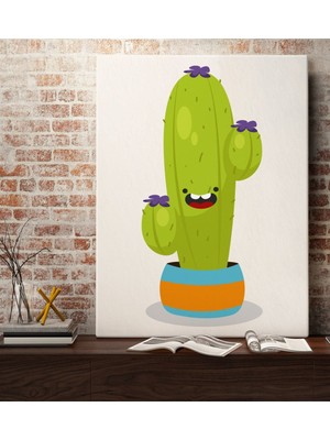 Bk Gift Kaktüs Tasarımlı Kanvas Tablo 70X100CM-13