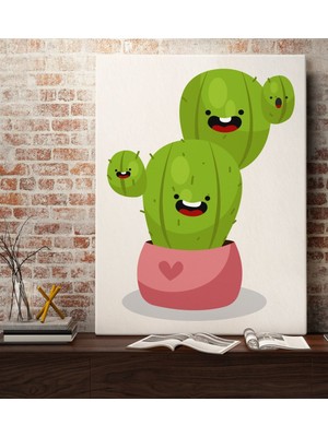 Bk Gift Kaktüs Tasarımlı Kanvas Tablo 70X100CM-14
