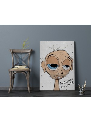 Bk Home The Lazy People Collection Drunk Guy Tasarımlı Kanvas Tablo 70X100CM-1