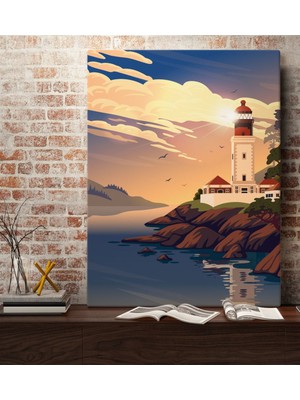 Bk Gift Deniz Feneri Tasarımlı Kanvas Tablo 70X100CM-1
