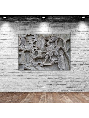 Bk Home Chin Wee Duvar Oyma Tasarımlı Kanvas Tablo 70X100CM-1
