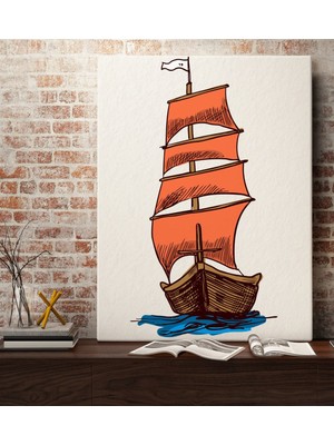 Bk Gift Gemi Tasarımlı Kanvas Tablo 70X100CM-3