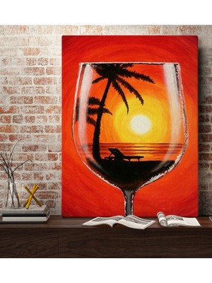 Bk Gift Şarap Tasarımlı Kanvas Tablo 70X100CM-1