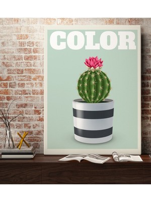 Bk Gift Kaktüs Tasarımlı Kanvas Tablo 70X100CM-4