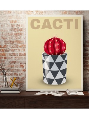 Bk Gift Kaktüs Tasarımlı Kanvas Tablo 70X100CM-5